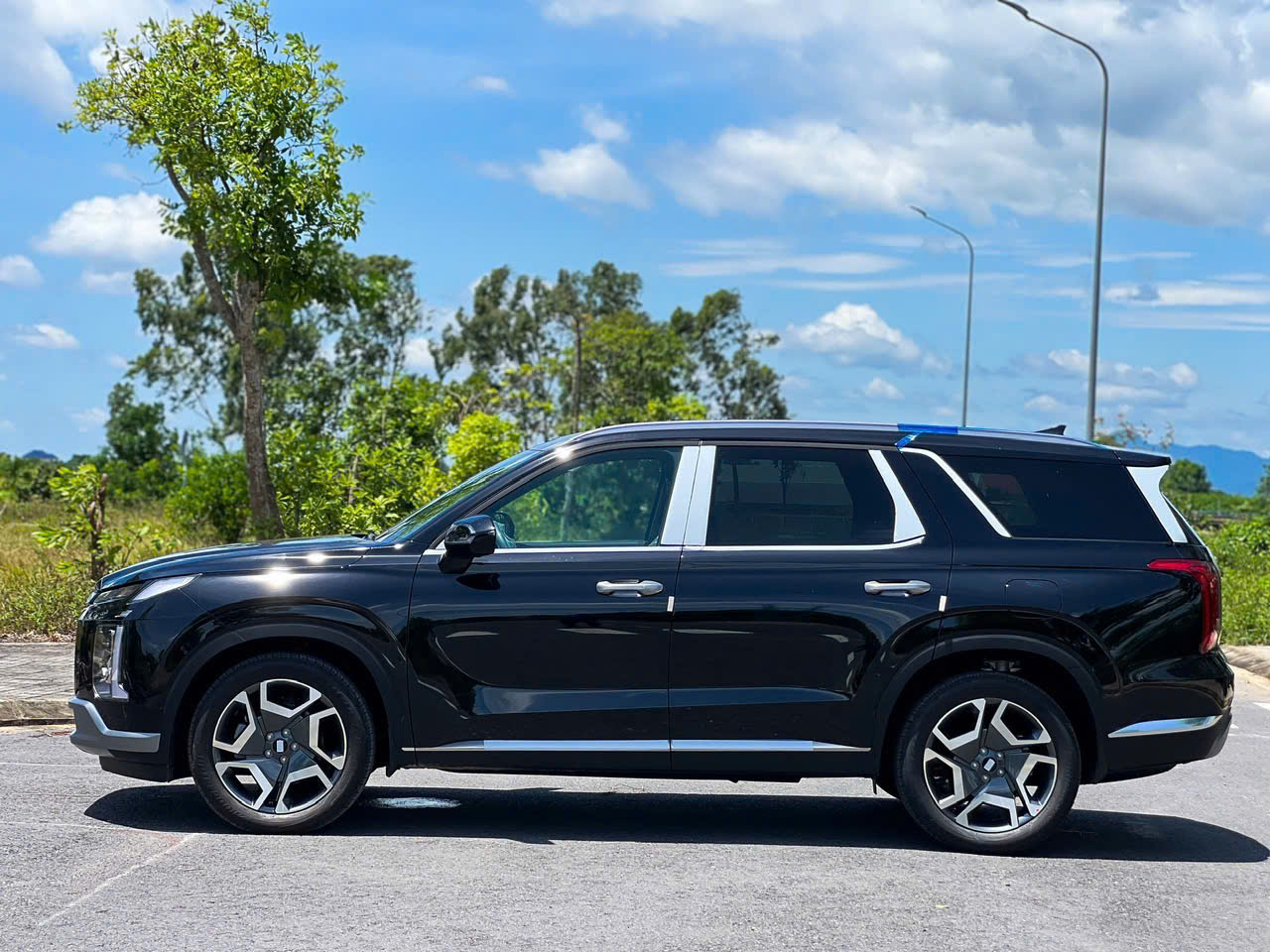 Ngoại thất Hyundai Palisade Prestige màu Đen, hông xe