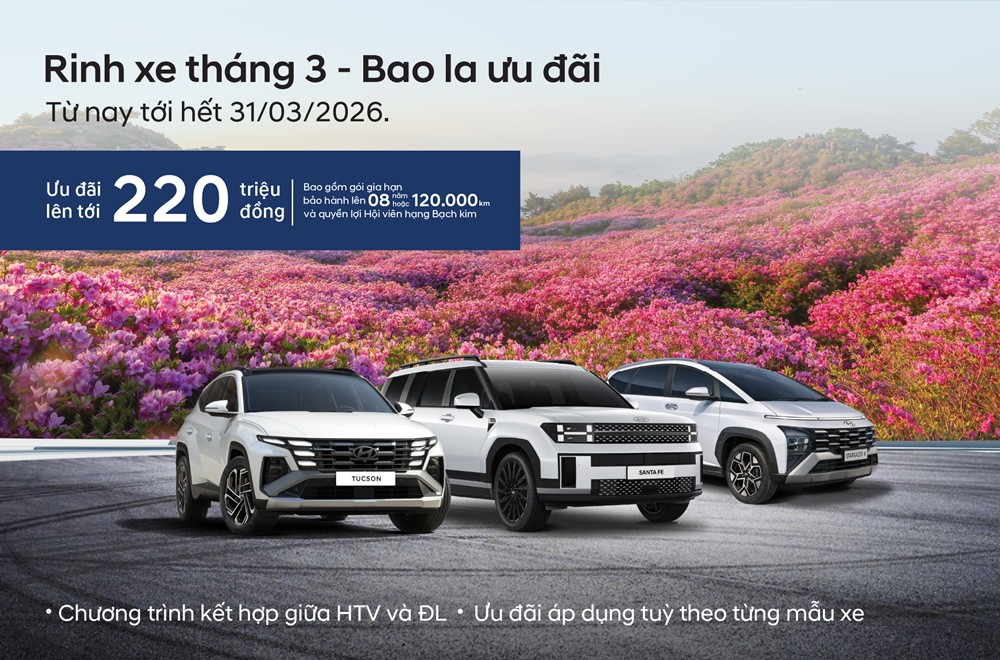 Ưu đãi Hyundai tháng 3/2026