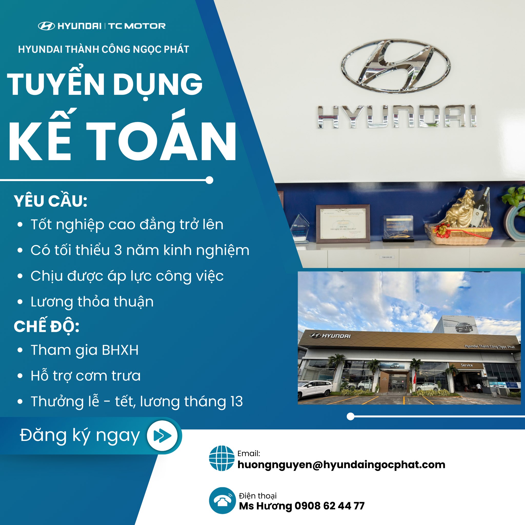 Hyundai Đồng Nai tuyển dụng kế toán tháng 4/2026