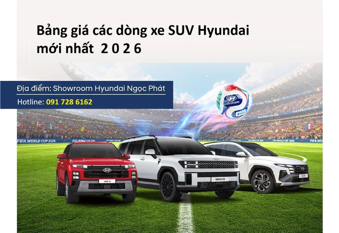 Bảng giá các dòng xe SUV Hyundai