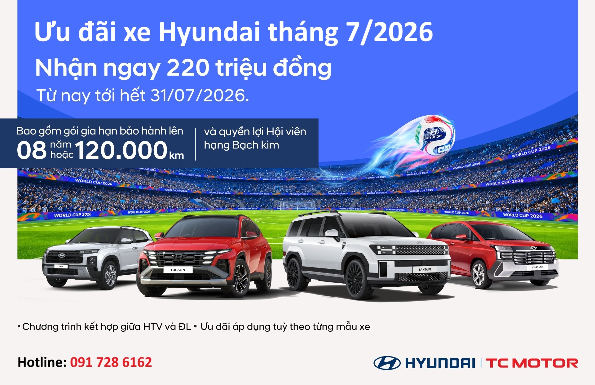 Ưu đãi xe Hyundai tháng 7/2026